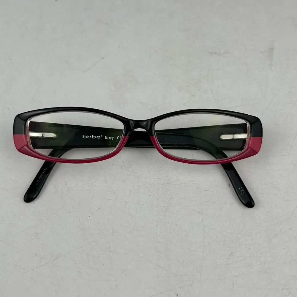 Bebe Envy Eyeglasses Frame Womens Haute Pink Rectangular‎ 49-14-135mm